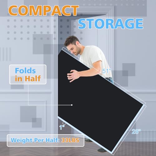 8.5 FT Ping Pong Table Top, Foldable Table Tennis Table for Billiard and Pool Tables, Indoor Table Tennis Conversion Top with Net & Premium Foam Padding - Perfect for Family Game Rooms-Black