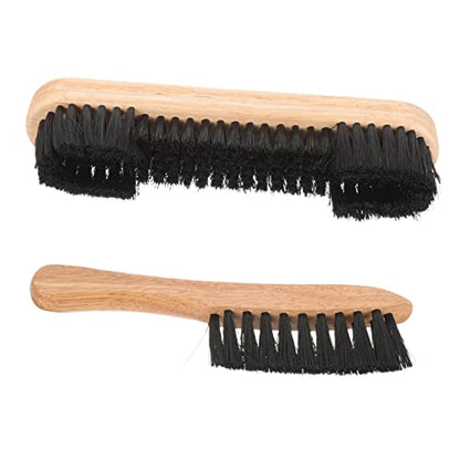 2pcs Pool Table Brush Set Wooden Cleaning Tool with Durable Pe Bristles for Billiard Table Dust Removal Includes Surface and Rail Brushes