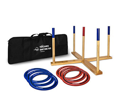 Yard Games Giant Ring Toss with Soft-Touch Tossing Rings and Finished Wood Target