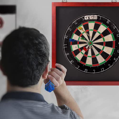 GSE Games & Sports Expert Dart Backboard with Wood Frame and Felt. Wall Protector for Dart Board Surround - color: Mahogany