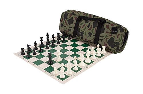 Deluxe Chess Set Combination - Triple Weighted - by US Chess Federation (Jungle Camo) - color: Jungle Camo