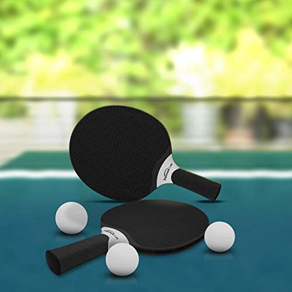 Senston Table Tennis Rackets Set, Professional Table Tennis Racket with 3 Balls, Composite Rubber Ping Pong Paddle Set - color: Black