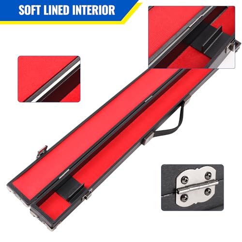 GSE Games & Sports Expert Billiard Pool Cue Stick Hard Box for 2-Piece Pool Cue Stick, Billiard Carrying Case Holds 1 Butt and 1 Shaft - color: Red