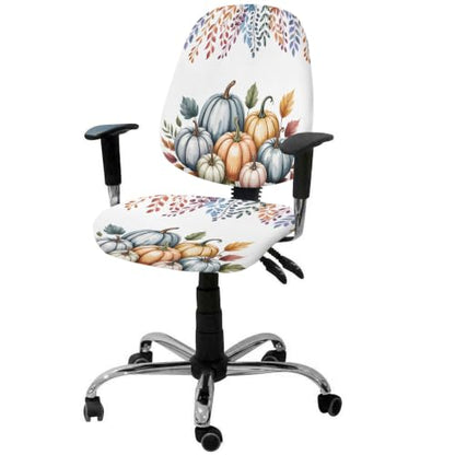 Savannan Office Chair Cover, Retro Thanksgiving Pumpkin Leaf Protective Stretch Elastic Universal Cover for Desk Task Chair,Computer Rotating Chair 1 Pcs Autumn Maple Leaves