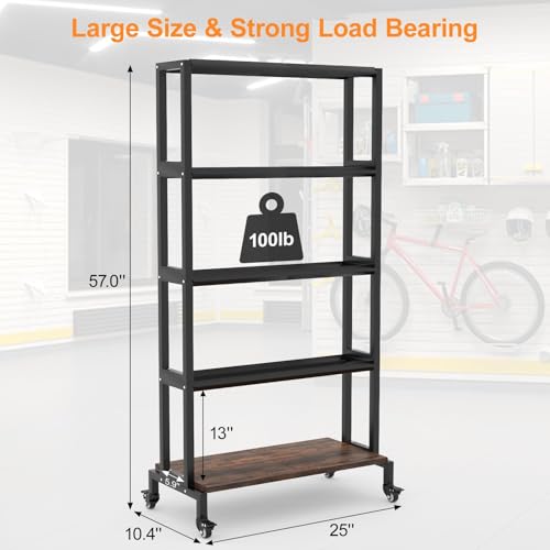 Ormeli 3D Printer Filament Storage Rack, 5-Tier 3D Printing Filament Metal Rack for Filament Spools PLA/ABS/TPU/Nylon, Large Capacity Heavy Duty Filament Spool Holder for 3D Printing Studio, Workshop