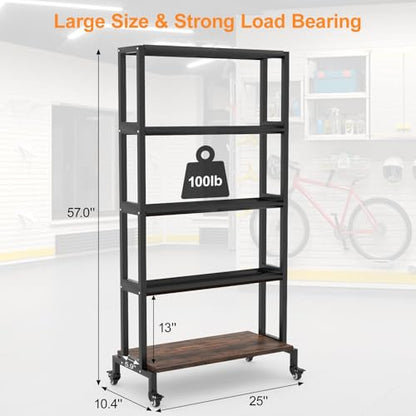 Ormeli 3D Printer Filament Storage Rack, 5-Tier 3D Printing Filament Metal Rack for Filament Spools PLA/ABS/TPU/Nylon, Large Capacity Heavy Duty Filament Spool Holder for 3D Printing Studio, Workshop
