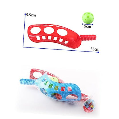 VANZACK Catch and Toss Ball Game Outdoor Playset for Fun Family Activity for Backyard Park Beach Includes Launchers Balls Random Colors