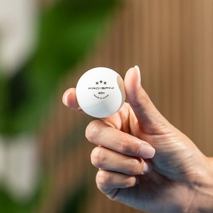 PRO-SPIN Ping Pong Balls - 3-Star Premium Table Tennis Balls | High-Performance 40+ ABS Professional Quality | Ultimate Durability for Indoor & Outdoor Ping Pong Tables (White/Orange, 4-Pack)
