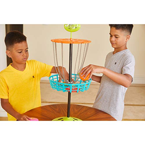 Wham-O Mini Frisbee Golf Set, 28-inch Tall Frisbee Golf Target with 6 Mini Discs, Portable Disc Golf Starter Toy Set for Indoor and Outdoor