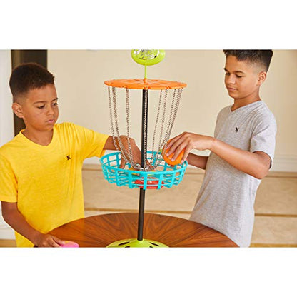 Wham-O Mini Frisbee Golf Set, 28-inch Tall Frisbee Golf Target with 6 Mini Discs, Portable Disc Golf Starter Toy Set for Indoor and Outdoor