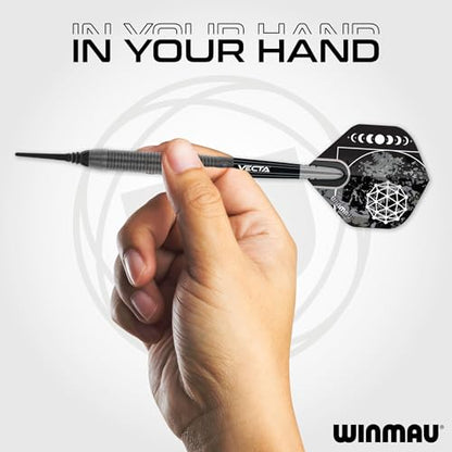 Winmau Darts Callisto Series 90% Professional Tungsten Soft Tip Darts Set with Dart Flights and Dart Shafts (Stems) - Available in 18g Weight and Three Styles - size: 18G, style: Callisto 3