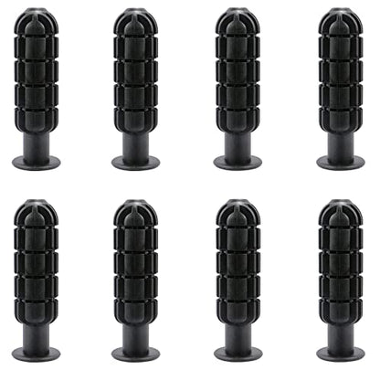8pcs Plastic Foosball Handles Table Football Grip Part Replacements Foosball Handle Grip for Standard Foosball Tables, Black