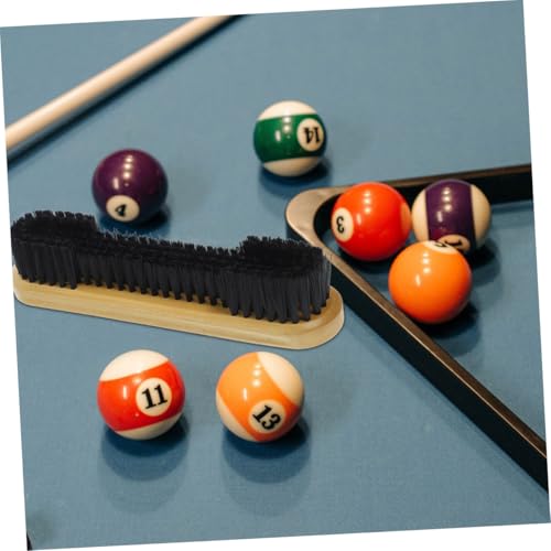 Pool Table Brush and Rail Brush 10.5-inch Medium Size Natural Wood for Felt Cleaning and Crevice Dust Removal Maintenance