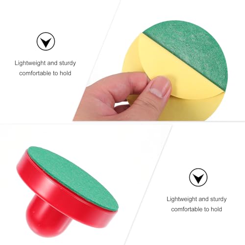 Toyvian Air Hockey Pushers and Replacement Pucks with Thick Felt Pads High Impact Resistant Plastic Hockey Parts for Game Tables Large