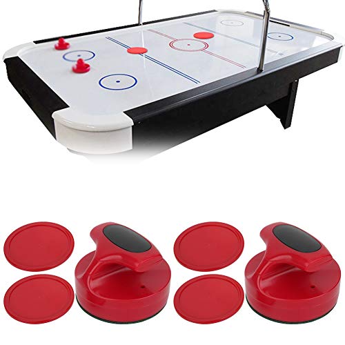 Air Hockey Pushers Set, Durable 2 Pcs 94mm with 4 Air Pucks Tabletop Hockey Game for Family Party Kids Adults Recreation