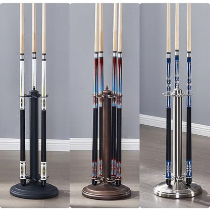 Billiard Cue Rack Pool Stick Holder Billiard Cue Rack Holds Sticks Floor Stand Rack, Premium Holder, (Cues, Balls and Ball not Included) Accessories for Games Bar Club -Matte Black||6 Holes - color: Matte Black