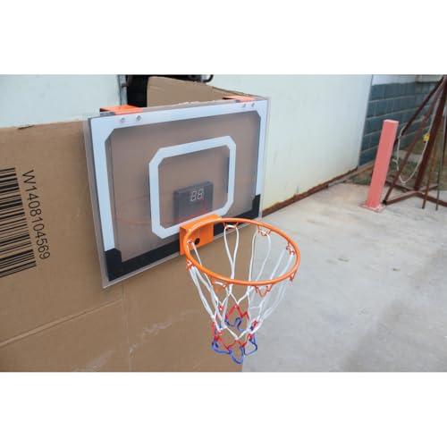 Smart Scoring Mini Hoop with Electronic Scoreboard - Black+Red