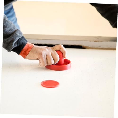 Air Hockey Pushers and Pucks Plastic Strikers with Thick Felt Pads for Table Game Replacement Accessories in Blue Black Red Green