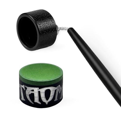 Beer City Billiards Pro Series Circle Pool Chalk Holder - for Use with TAOM Pyro or TAOM V10 Chalk - style: Circle w/TAOM V10 Chalk (Green)
