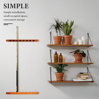 Cabilock Solid Wood Billiard Cue Rack Wall Mounted Roman Style Pool Stick Holder Space-saving Organizer for Game Rooms Lounges and Offices