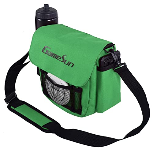 DISC Golf Set-Includes 1pc Heavy Duty Nylon Carry Bag, 2pcs Drivers, 2pcs Mid-Ranges, 2pcs Putters, 1pc Mini Disc Marker, 1pc 12”x12” Embroider Logo Black Towel and 1pc Gift Color Box - color: Green