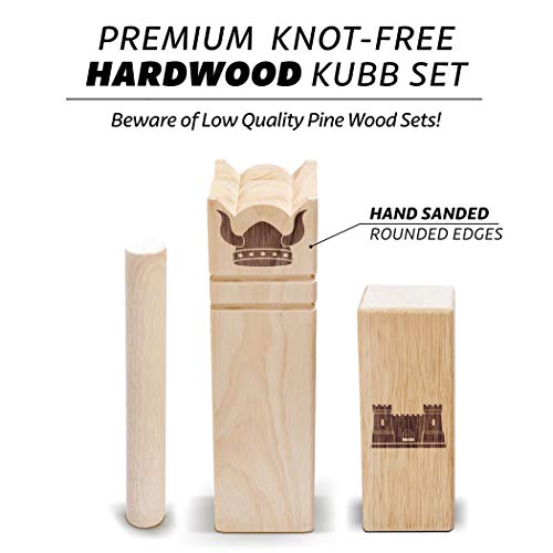 GoSports Kubb Yard Game Set - Choose Regulation or Backyard - Kuub Viking Chess Outdoor Game - style: Backyard Size