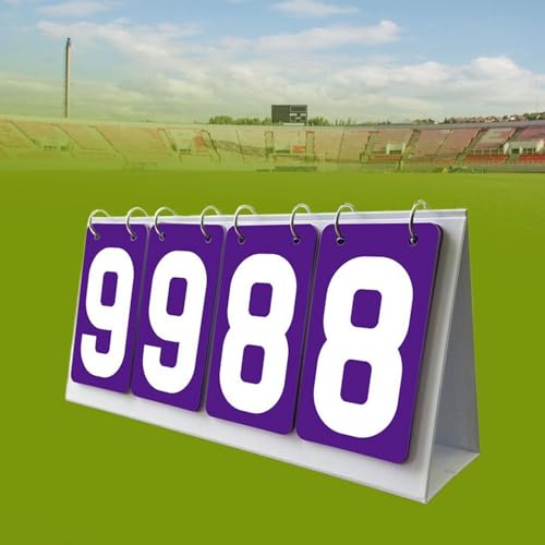 Tabletop Score Flipper, Sports Scoreboard 4 Digits Manual Score Flip Cards Flip Number Score Board for Volleyball Football