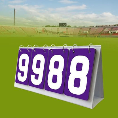 Tabletop Score Flipper, Sports Scoreboard 4 Digits Manual Score Flip Cards Flip Number Score Board for Volleyball Football