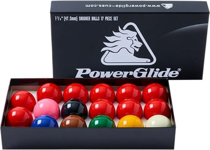 PowerGlide 17 Ball Snooker Set 1" 1/5 (37.5MM), 1" 3/4 (44.5MM), 1" 7/8 (47.5MM) - size: 1" 3/4 (44.5mm)