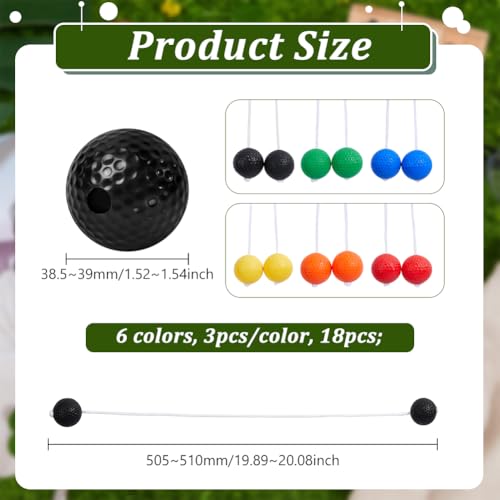 MAYJOYDIY 18 Pack Ladder Ball 6 Colors Replacement Balls Ladder Toss Balls Set with Storage Bag for Toss Match Yard Lawn Golf Game