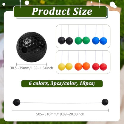 MAYJOYDIY 18 Pack Ladder Ball 6 Colors Replacement Balls Ladder Toss Balls Set with Storage Bag for Toss Match Yard Lawn Golf Game