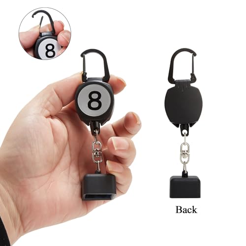 LAKE OF FIRE Billiard Chalk Holder，Pool Chalk Holder with Retractable Key Ring Black - size: Square