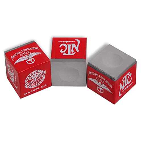 Silver Cup National Tournament Pool cue Billiard Premium Chalk - ONE Dozen - color: Pewter