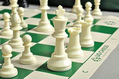 US Chess Quiver Tournament Chess Set Combination Triple Weighted - color: Green
