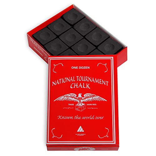 Silver Cup National Tournament Pool cue Billiard Premium Chalk - ONE Dozen - color: Black