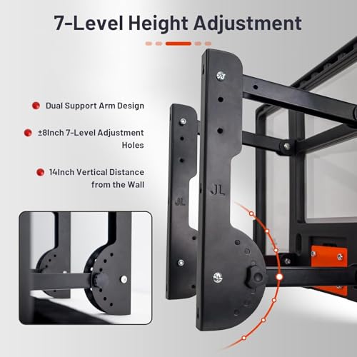 Efficraft Mini Basketball Hoop, Adjustable Indoor Wall Mount, Silent Ball | 7 Level Adjustable Height, Quiet&Bounce Dual Ball Set, Shatter Resistant pc Backboard, Spring Metal Rim, Metal Bracket - color: White, size: Large