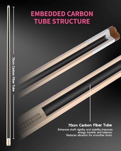 KONLLEN Maple Pool Cue Stick for Adults - Features Low Deflection Shaft, Titanium Alloy 3/8x8 Joint, and 12mm Tip - color: K-18maple