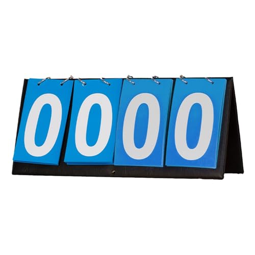 Tabletop Scoreboard Large Numbers 4 Digit Score Flipper Sports Scoreboard Score Keeper for Badminton Sports Competition - color: Blue