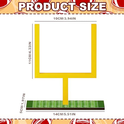 6 Pcs Football Goal Post Table Decorations Wooden Field Goal Post Centerpieces 4.3 x 3.9 Inch Photo Frame with Base for Table Fans Sport Birthday Supplies