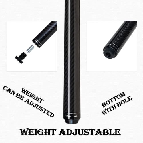 Carbon Fiber Short Pool Cue,32"/36"/42"/48" Low Deflection Kids Pool Cue,Professional Carbon Fiber Billiard Cue Shaft 5/16×18 - color: 32",12.5mm Tip