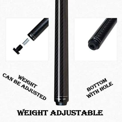Carbon Fiber Short Pool Cue,32"/36"/42"/48" Low Deflection Kids Pool Cue,Professional Carbon Fiber Billiard Cue Shaft 5/16×18 - color: 36",12.5mm Tip