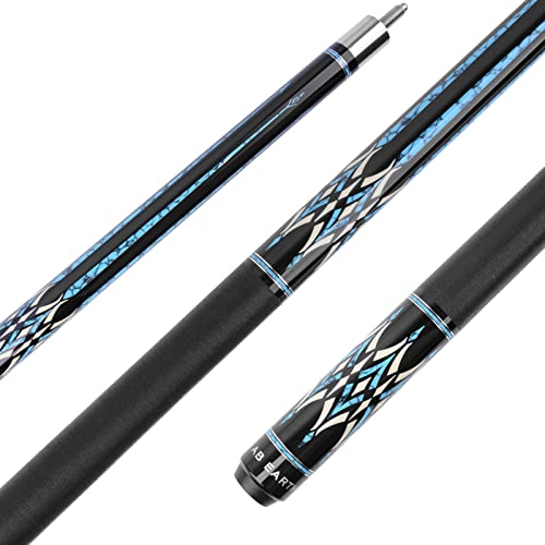 58" Pool Cue Stick Canadian Maple 13mm Tip Billiard Cue with Irish Linen Wrap - color: Blue, size: 21oz