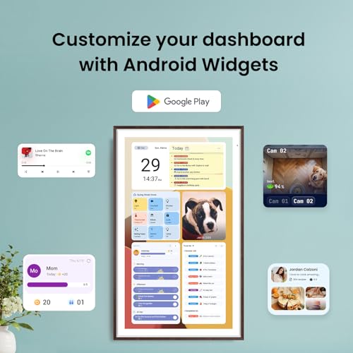 Apolosign 27-inch 4K Digital Calendar & Smart Family Wall Planner, No Subscription, Calendar & Dashboard Dual-Mode System, Shared Touchscreen Display with Calendar Sync, Chore Charts & Family Scheduling Hub, Wall Mount Included (Dark Oak) - color: Dark Oa