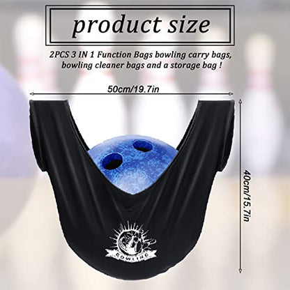 2 Pcs Washable Bowling Ball Polisher Bags Bowling Ball Cleaner Holder Bags Black Bowling See Saws Bowling Cleaner Towels for Bowling Ball Cleaning