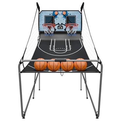Indoor Arcade Basketball Game Foldable Double Electronic Basketball Hoop Game Shot 2 Player w/ 4 Balls LED Scoring Inflation Pump 8 Different Options