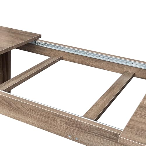 71"-106" Extendable Dining Table for 4-12 People, Space-Saving Extra Long Transformer Table with Extension Leaves Holder, Oak - color: Oak, style: 71" - 106.5" (4-12 People)