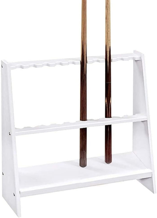 Ball Cue Stand Rack Home Solid Wood Pool Cue Rack,10 Pool Billiard Stick,Freestanding Billiard Cue Racks,Easy to Assemble 1/White/60x18x57cm