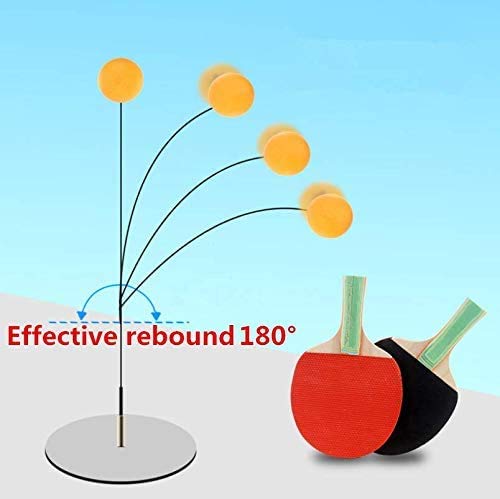 Ping Pong Balls Paddles Set Table Tennis Training Elastic Soft Shaft Equipment Trainer Practice Ball Bulk Children Adult (2 Table Tennis Paddle & 3 Ping-Pong Balls)