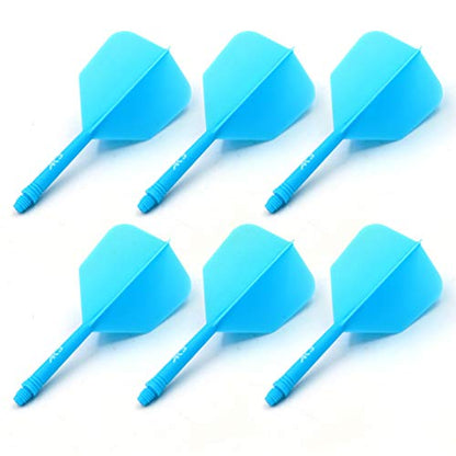 CUESOUL 6 Pieces ROST Integrated Dart Shaft and Flights - color: Shaft Length 28mm-Big Wing Shape-All Blue
