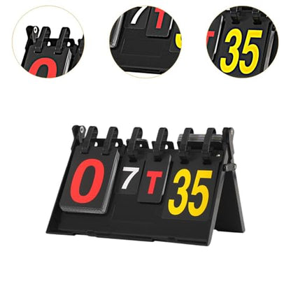 harayaa Basketball Scoreboard Tabletop Flip Match Scorekeeper Portable PVC Material Functional for Coaches Trivia Quizzes Suitable for Soccer Baseball Home